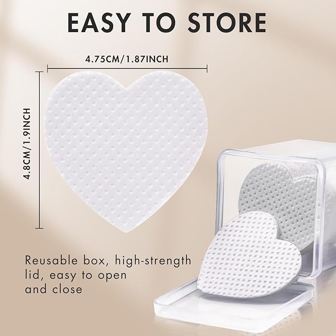 1000 PCS Eyelash Extension Glue Wipes - Lint Free, Non-Woven Fabric for Lash Extension Supplies and Nail Polish Remover (White)