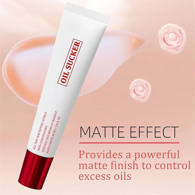 Oil Sucker, Extreme Mattifying Alkaline Primer, Natural matte Primer, Long-lasting waterproof eyeshadow primer for All Skin Types (1)