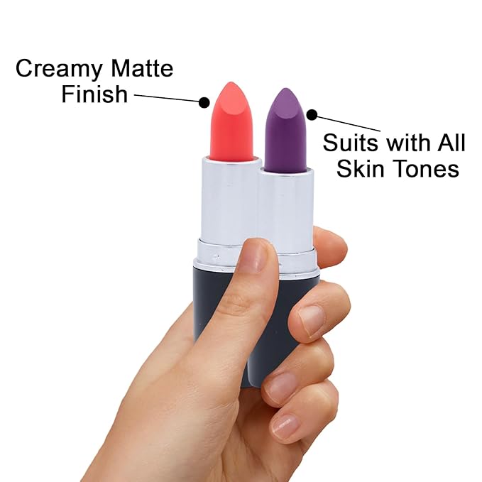 Matte Bullet Long Wear Lipstick - Vegan and Cruelty-Free - Smudge and Waterproof Matte Lipstick with Moisturizing Formula - All Day Comfort - (Spicy Coral #05)
