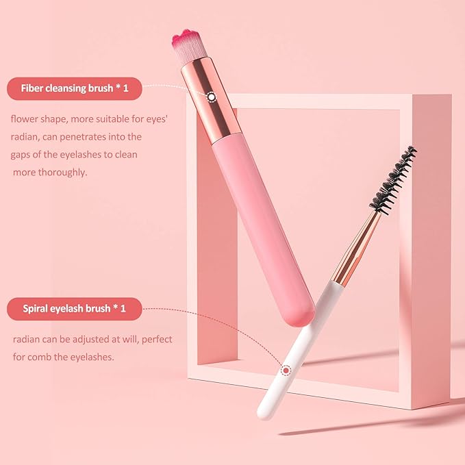 Eyelash Extension Cleanser, BREYLEEEyelash Extension Shampoo Eyelash Extension Foam & Brushes Eyelid Cleanser for Makeup Remover Paraben & Sulfate Free for Salon and Home Use(200ml, 7 fl oz)