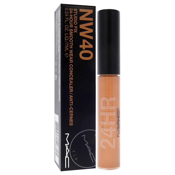 Studio Fix 24-Hour Smooth Wear Concealer - NW40 by MAC for Women - 0.24 oz Concealer (Pack of 2)