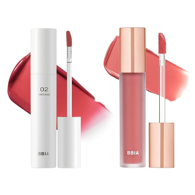 BBIA Glow Lip Tint (#02 VINTAGE) + Last Velvet Tint (V16 MORE GRACEFUL) Bundle SET
