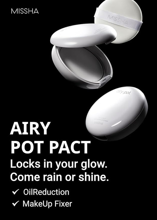 MISSHA Airy Pot Pressed Translucent Powder Pact 5g I Make Up Finishing Setting Powder For a Natural Matte Finish