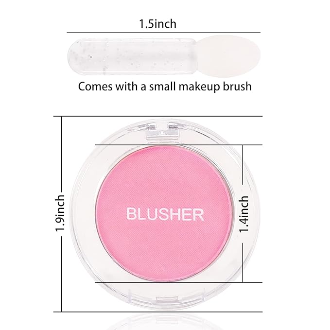 Boobeen Single Color Blush Face Blush Palette Matte Baked Makeup Blush Powder High Pigment Pressed Blush, Long-lasting Colorful, Blends Easily, Lightweight (#02)