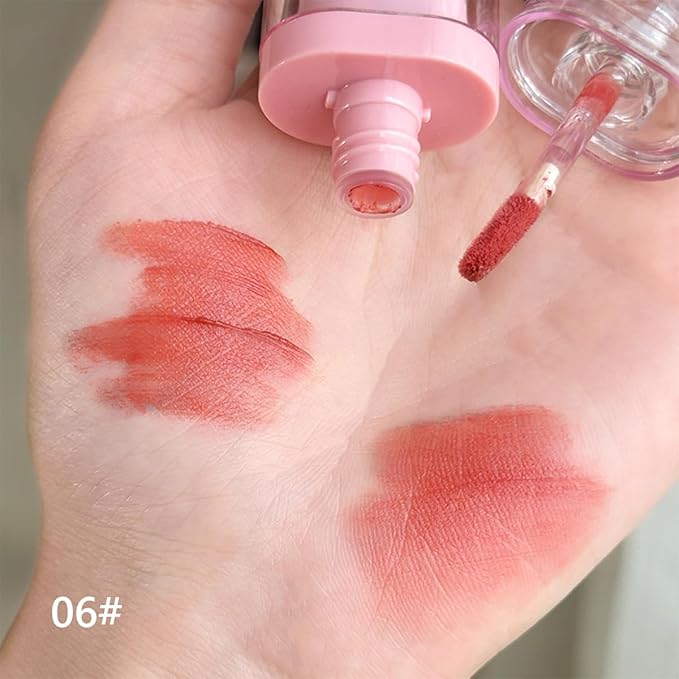 3 Colors Cute Lip Glosses Set, Matte Lip Stain Kit, Liquid Lipstick for Women,Velvet Lip Glaze,Long Lasting Lipstick Non-sticky Lip Gloss, Makeup Gift for Girls and Women (Set B)