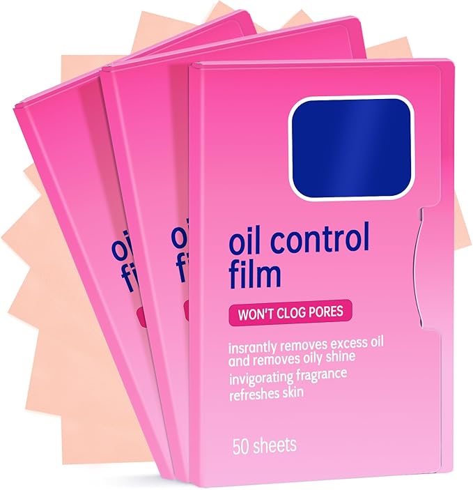 3 Packs Oil Blotting Sheets for Face (150 Sheets) - Oil Absorbing Blotting Papers for Oily Skin, Makeup-Friendly & Portable Oil Wipes