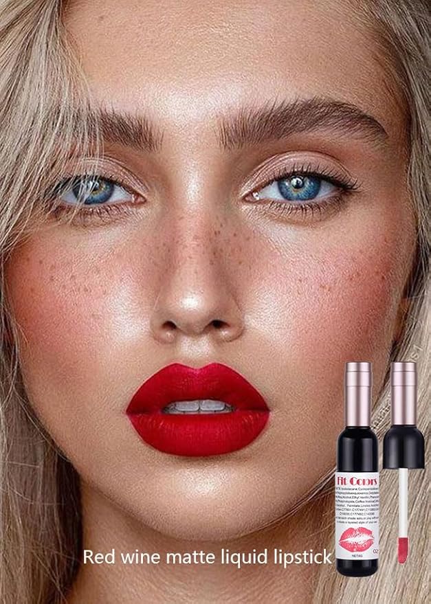 3Pcs Wine Bottle Lip Tint Stain, Matte Liquid Lipstick Lip Gloss Set for Women, Long Lasting Lip Stain Wine Lip Tint, #1#2#6