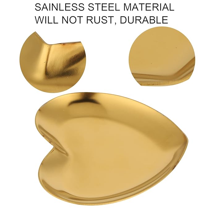 Heart Shaped Makeup & Nail Art Mixing Palette - Stainless Steel DIY Paint Color Mixing Tray - Resin (Gold)