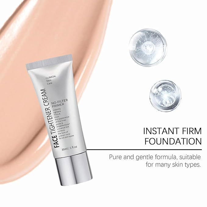 Face Tightener No-Filter Primer, Skin Tightener Makeup, Blurring for Before Makeup, Shine Control, Evens Out Skin Tone for All Types