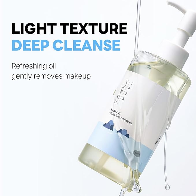 ROUND LAB 1025 Dokdo Cleansing Oil | Fresh and light oil cleanser for all skin types, Amazing blackhead removal, Dissolve impurities and increase moisture retention, Alcohol-Free (6.76fl.oz)