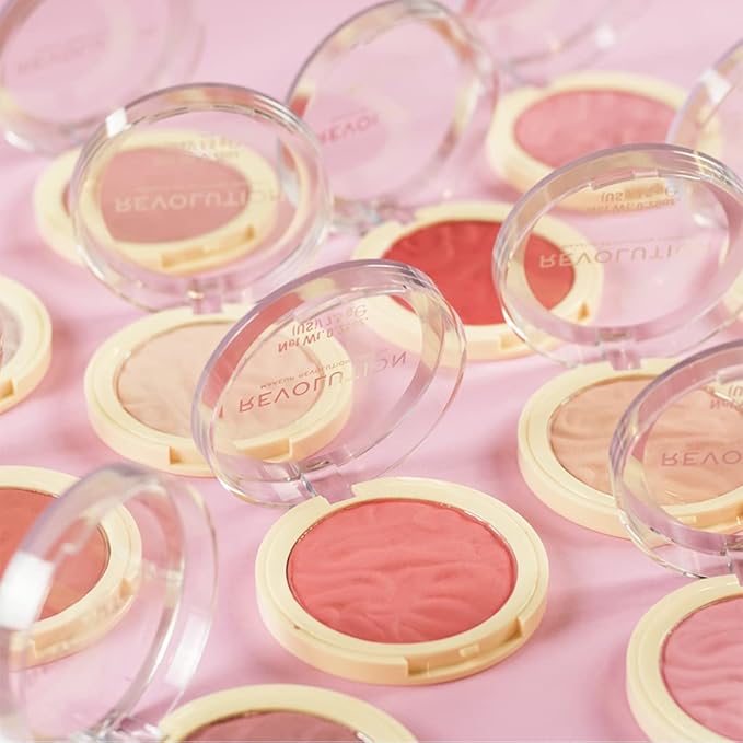 Revolution, Blusher Reloaded, Pressed Powder Face Blusher, Highly Pigmented & Long Lasting Formula, Rose Kiss, 0.26 oz