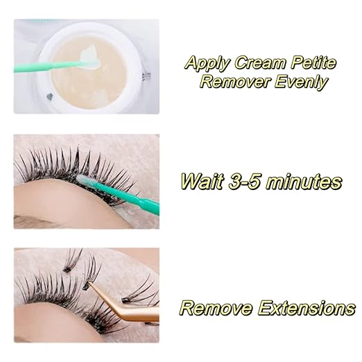 Cream Eyelash Extension Remover 10g Low Irritation for Sensitive Skin, Eyelash Glue Remover Removal Fast Dissolution Lash Tech Supplies for Professional and Salon Use Only (Peach)