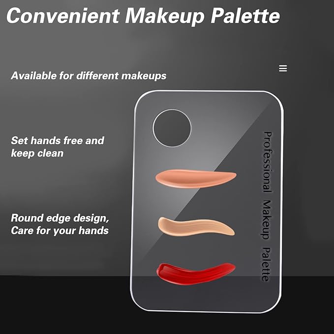 Korean Professional Makeup Set - Stainless Steel Spatula & Mixing Palette for Eyeshadow, Eyelash, Nail Art & Foundation