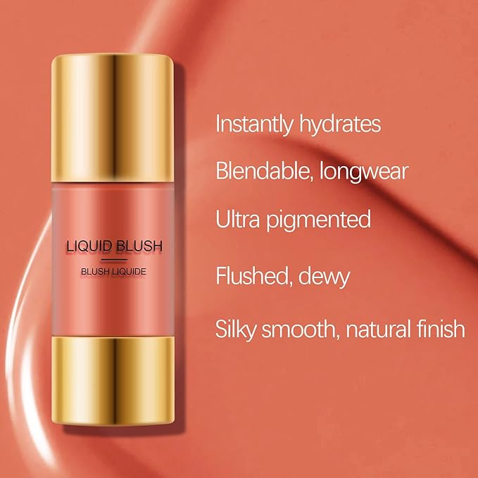 Boobeen Liquid Blush Stick for Cheeks Velvet Cream Blush Makeup, Blendable Blush Color, Matte Soft Creamy Face, Lightweight Natural Dewy Finish