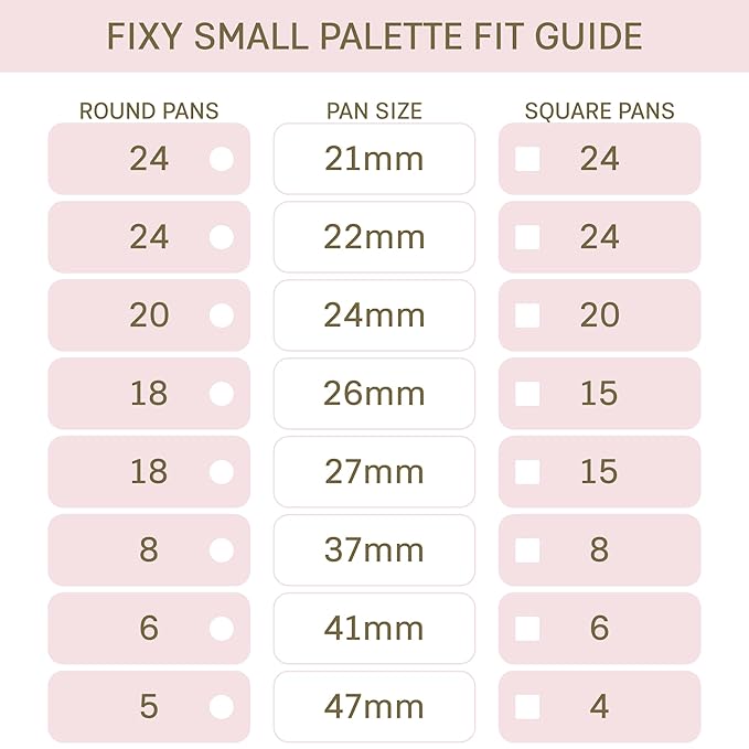 FIXY Repair Kit Repressing tool for Eyeshadow, Blush, & Highligher Round Pans + FIXY Small Empty Palette