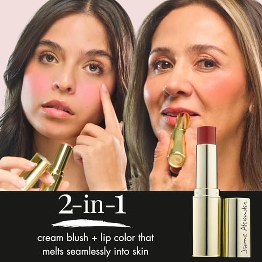 MagicMinerals Intense Cream Blush Stick by Jerome Alexander (MAUVE) – 2-in-1 Cheek and Lip Color - Hydrating, Creamy, Buildable, Long-Lasting Color Formula