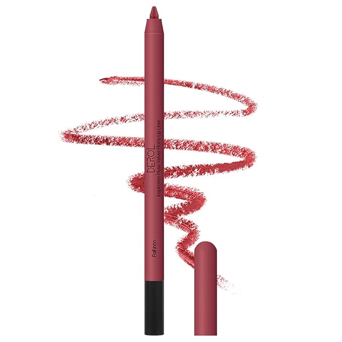 Lip Liner Pencil, Long Lasting Waterproof Creamy Lip Liner Pencil with Sharppens, Non-Fade, Non-Dry, High Pigmented, UP TO 12 HOURS, Professional Lip Makeup Matte Lip Liner Pencil for Women (06# FALL INTO)