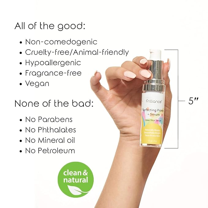 Frilliance Clear Skin Kit Perfecting Primer Serum & Facial Mist for Acne, Vegan Cruelty Free for Teens of All Skin Types, Mandelic Acid Fights Breakouts Blackheads