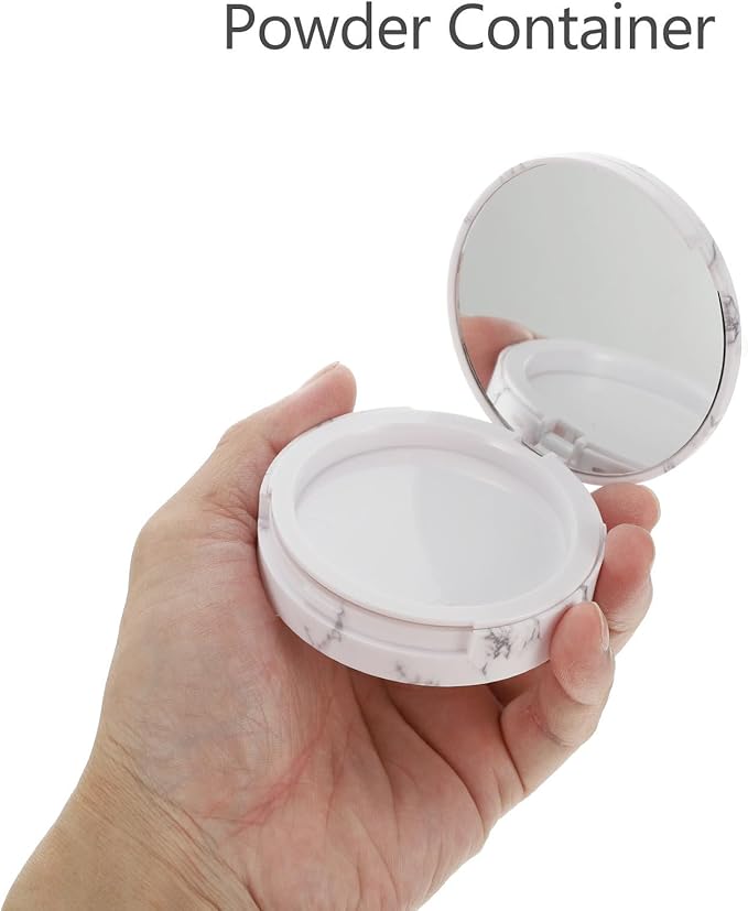EXCEART Makeup Powder Container Pressed Powder Box 2Pcs Compact Cosmetic Powder Containers Makeup Empty Loose Powder Boxes (Assorted Color) Makeup Powder Puff
