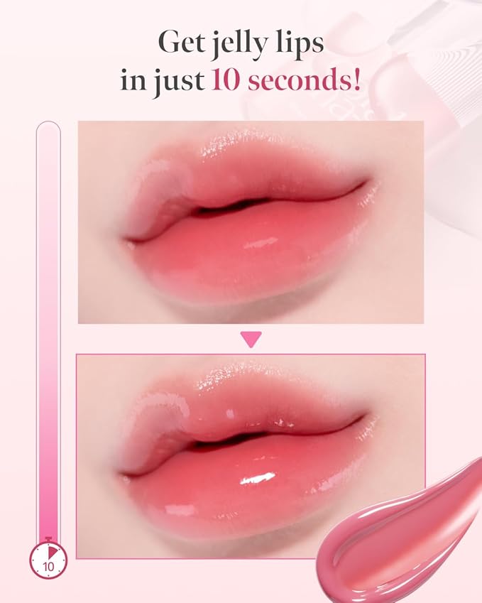 CORLAHAZE Glow Lock Jelly Tint 104 Caramel 4g, Hydrating Jelly Glow Lip Stain, High-Shine, Long-Lasting Color Moisturizing Lip Enhancer with Rosehip Oil, Collectible Lock-Shaped Design, Korean Makeup
