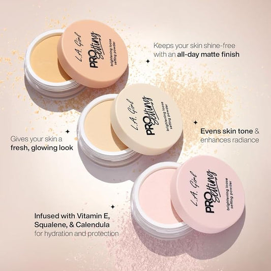 L.A. Girl Pro Setting Brightening Loose Setting Powder, Yellow GLP738