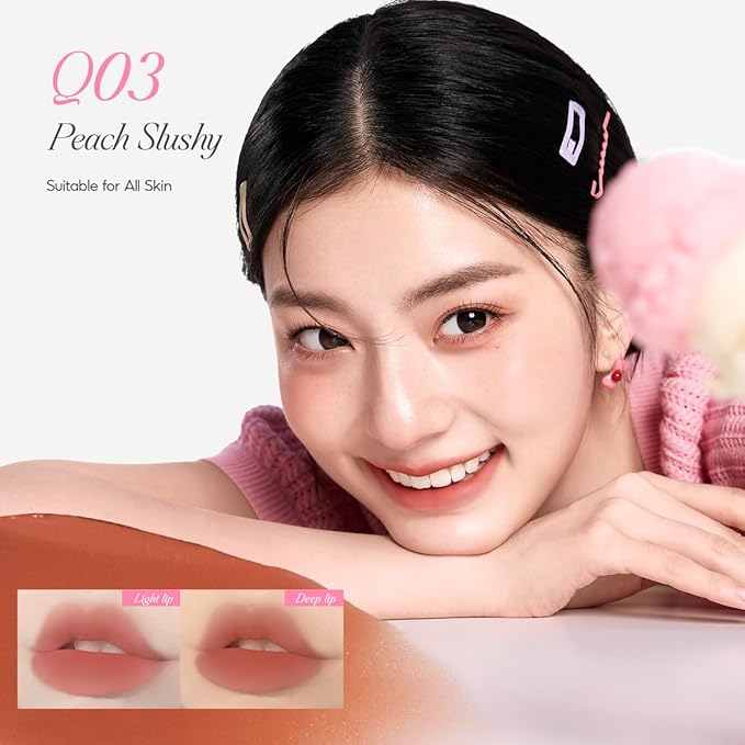 COLORKEY Bouncy Multi-Purpose Mud, Lip Tint, cheek, Moist Fit Without Stickiness, non-sticky, Creamy Soft Texture,Smudge-Proof (Q03-Peach Slushy, 4.5g)