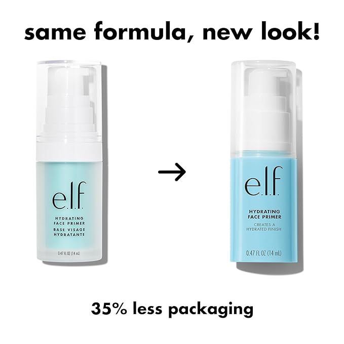 e.l.f. Hydrating Face Primer, Makeup Primer For Flawless, Smooth Skin & Long-Lasting Makeup, Fills In Pores & Fine Lines, Vegan & Cruelty-free, Small