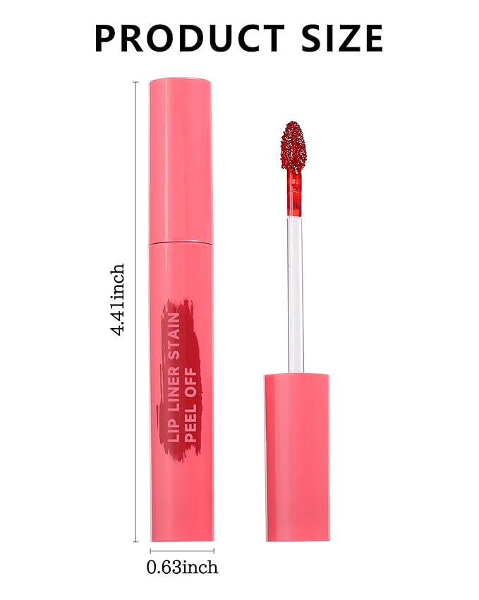 Peel Off Lip Liner Stain Set, 2Pcs Waterproof Lip Tattoo Peel Off Lip Tint Stain, Long Lasting Transfer-Proof Non Stick, Matte Finish High Pigmented Color Peel & Reveal Lipliners Makeup for Women-1+2