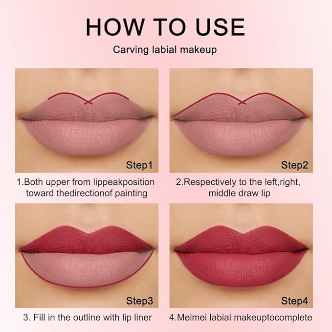 12 Pcs Natural Nude Brown Beige Colors Lip Liner Lipstick Pencils Set for Daily Makeup,Easy to Apply & Remove,Waterproof (set13)