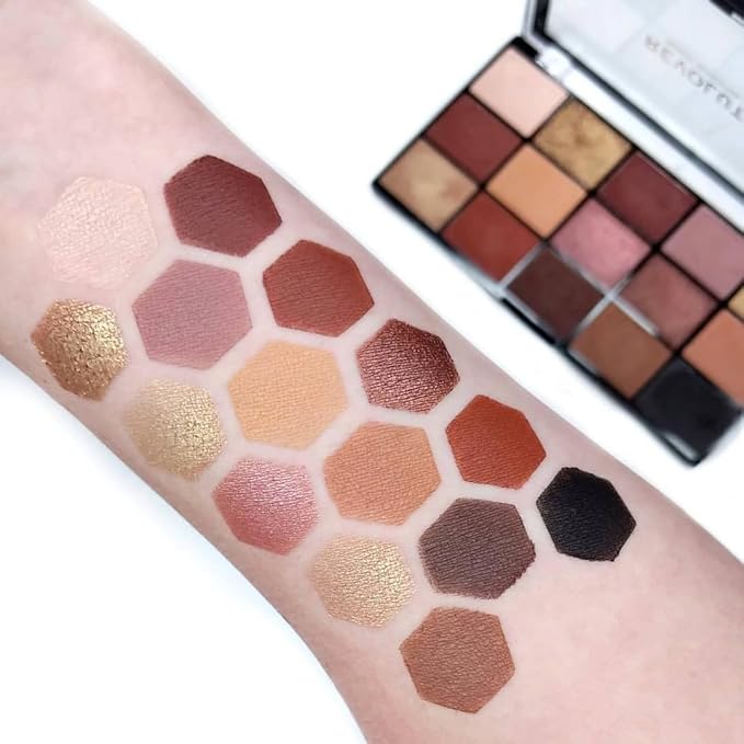 Revolution, Reloaded Eyeshadow Palette, Highly Pigmented, Matte & Shimmer Finishes, 15 Shades, Velvet Rose, 0.58 oz