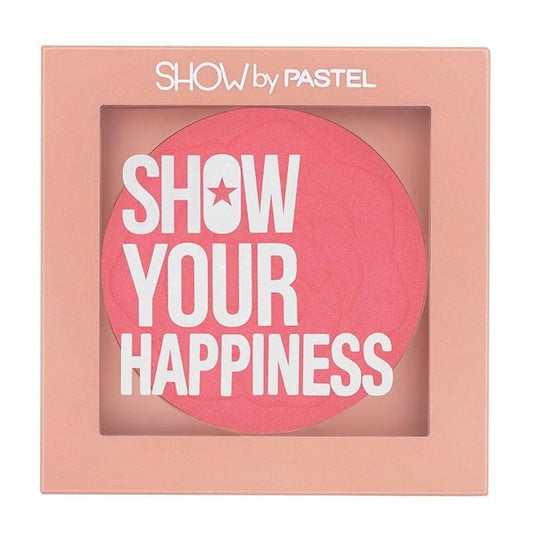 SHOW by PASTEL | Show Your Happiness Blush - Vibrant Pink Tone, Embossed Powder, Long-Lasting Color, No-202-Colorful