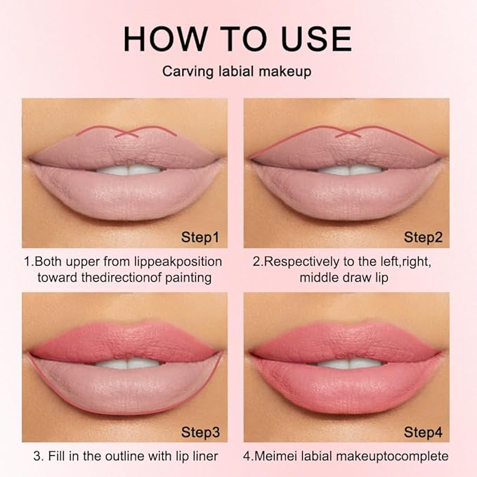12 Pcs Natural Nude Brown Beige Colors Lip Liner Lipstick Pencils Set for Daily Makeup,Easy to Apply & Remove,Waterproof (set11)