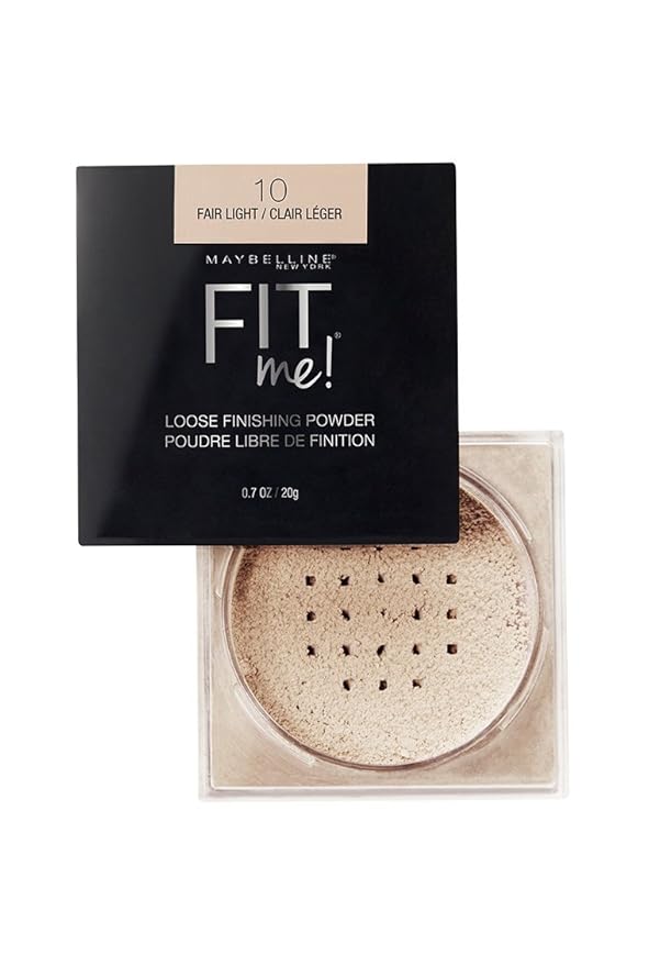 Maybelline Fit Me Loose Setting Powder & Matte + Poreless Foundation Makeup Bundle, 1 Count Each