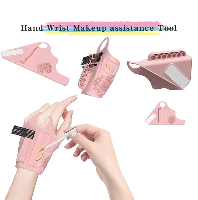Silicone Hand Makeup Tool for Holding Cosmetic Pen Mixing Palette for Liquid Foundation Powder New Palette for Makeup Lovers and Professionals