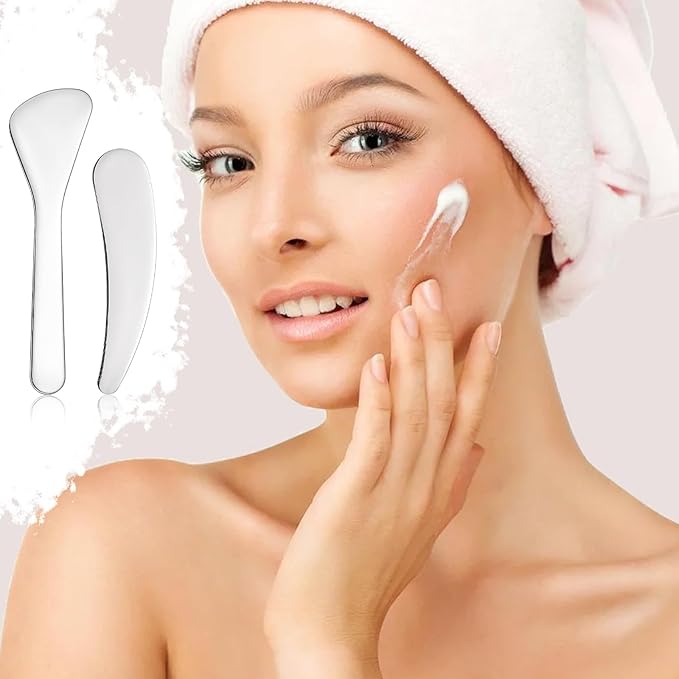 6PCS Mini Metal Makeup Spatulas, Stainless Steel Skincare Spatula, Reusable Cosmetic Spatula for Blending and Sampling Plant Masks, Skin Care Creams, Eye Cream, Essences (2 Styles)