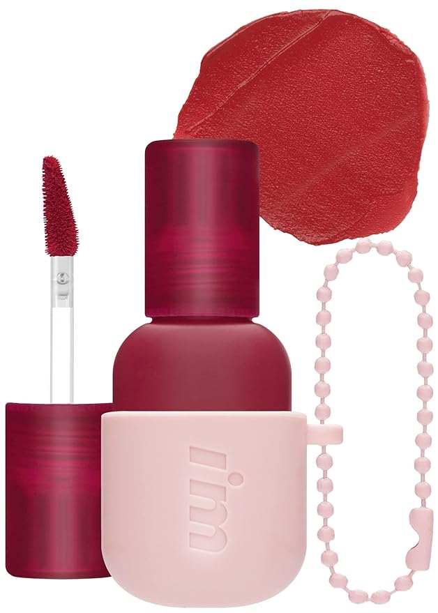 I'M MEME Lip Stain - Color Key Ring Velvet Tint - Gift, Highly-pigmented, Long Lasting, Travel-Friendly, Velvet Finish, 06 Berry Pink, 2.8 g