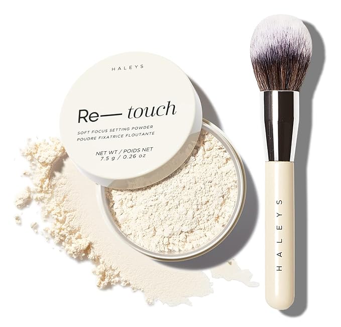 HALEYS Flawless Finish Set (Translucent Fair): Re-touch Soft Focus Loose Setting Powder, Skin Perfecting, Blurs, Smooths, No flashback, for All Skin Types and Tones,Streak-free, Perfect Blending