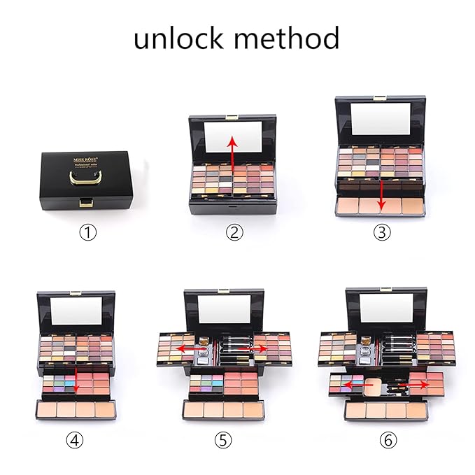 Pure Vie 54 Color All-in-One Holiday Gift Makeup Set Cosmetic Essential Starter Bundle Include Eyeshadow Palette Lipstick Concealer Blush Mascara Foundation Face Powder - Makeup Kit for Women Full Kit