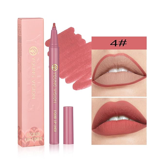 YOUNG VISION Gourd-Shaped Precision Liquid Lipstick & Lipliner - Nude Matte Shades