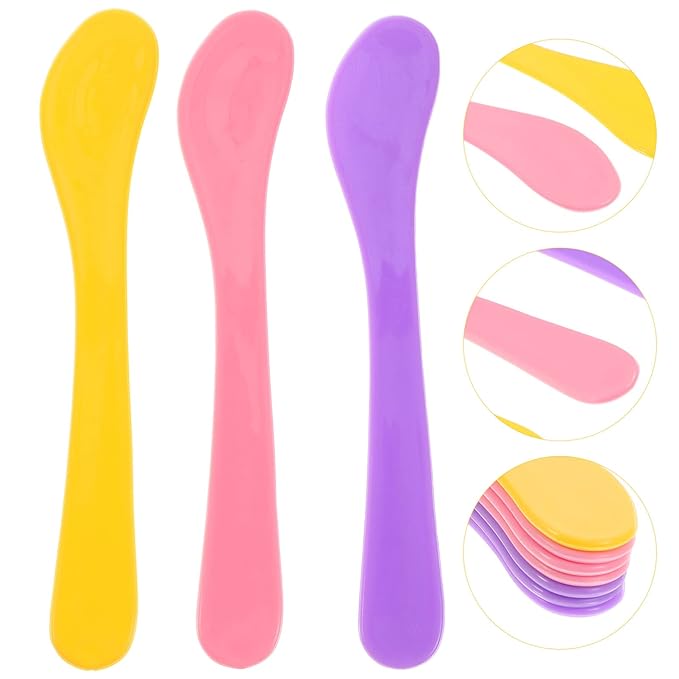 Healifty Facial Spoon Makeup Spatula Plastic Tool Diy Beauty Products 10 Pcs Set Random Color