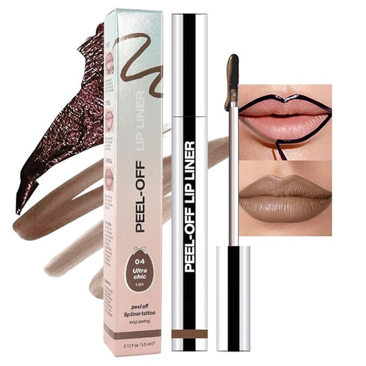 Peel Off Lip Gloss - Peel Off Lip Stain Tattoo, Taupe Matte Lip Tint, Long Lasting & Waterproof, Transfer-Proof Lip Gloss for All Skin Types Stay Lip Makeup, 04