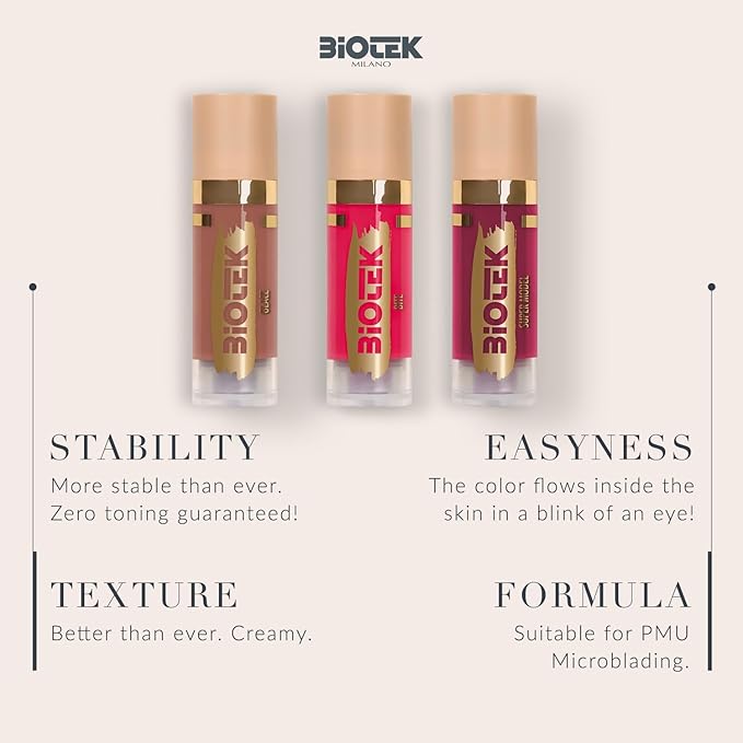 Bundle of 3 Lip Pigments for Permanent Make-Up (0,61 fl.oz.) - Glacé, Bite, Supermodel
