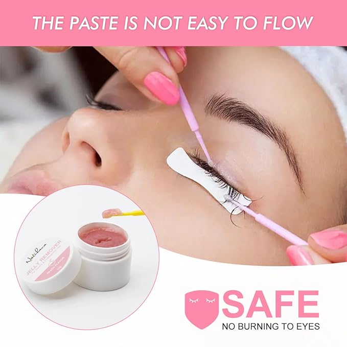 Lash Remover for Eyelash Extensions Low Irritation for Sensitive Skin Fast Dissolution, Peach Flavor Jelly for Salon,10g