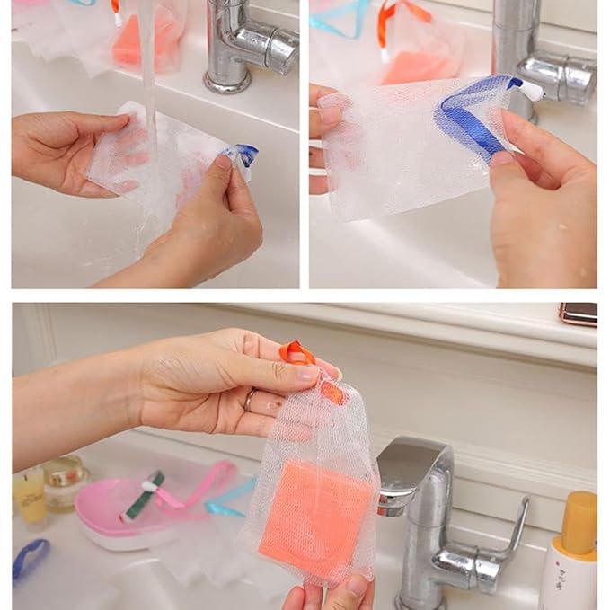 10PCS colorful Foaming Mesh Bags,Portable Soap Saver Bags Hangable Net Soap Pouches, Nylon Drawstring Bags Shower Foaming Mesh Face Cleansing Tool,Soaps,Beauty and Personal Care,Cleansers,Skin Care