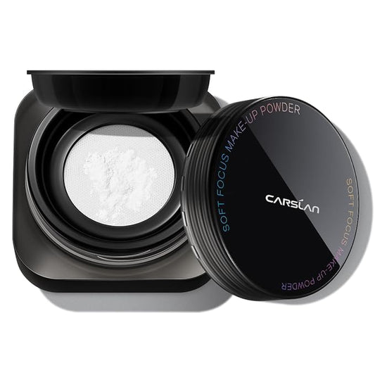 Soft Focus Makeup Powder Waterproof Oil Control Setting Powder 01 and 3D Liquid Highlighter 01, Face Cosmetics Kit, 2Pcs