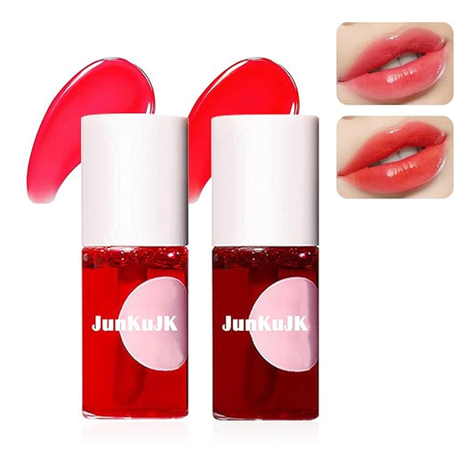 2 Colors Lip Tint Stain Set,Lip Stain Long Lasting Waterproof Mini Liquid Lipstick for Lip & Cheek & Eye,Moisturizing Non-sticky Lip Tint Gloss Makeup