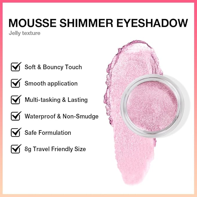 Shimmer eyeshadow,Glitter eyeshadow,Easy - Apply Powder for Eye & Face Highlighting, with Mermaid Shimmer(03#Soft Pink, 1 Count (Pack of 1))