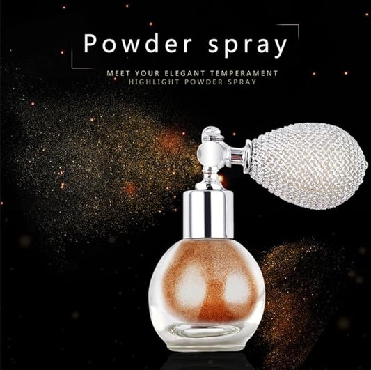 Highlighter Powder Spray Glitter Body Highlighter Spray for Girls Shimmer High Gloss Loose Powder Makeup Mist for Body, Hair, Face and Clothing