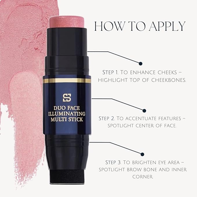 Duo Face Illuminating Multi Stick, Dual-Use Applicator for Perfect Blend, .3 Ounce (Evening Glow)