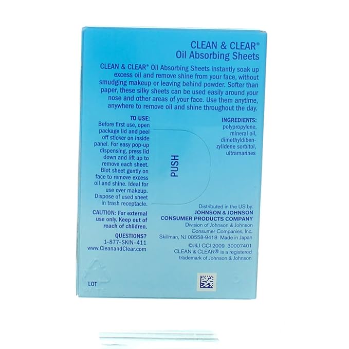 CLEAN & CLEAR Oil Absorbing Sheets 50 Each (Pack of 3)